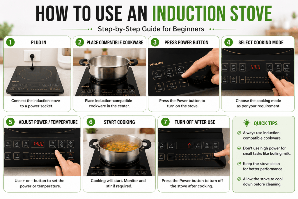 how to use induction stove
