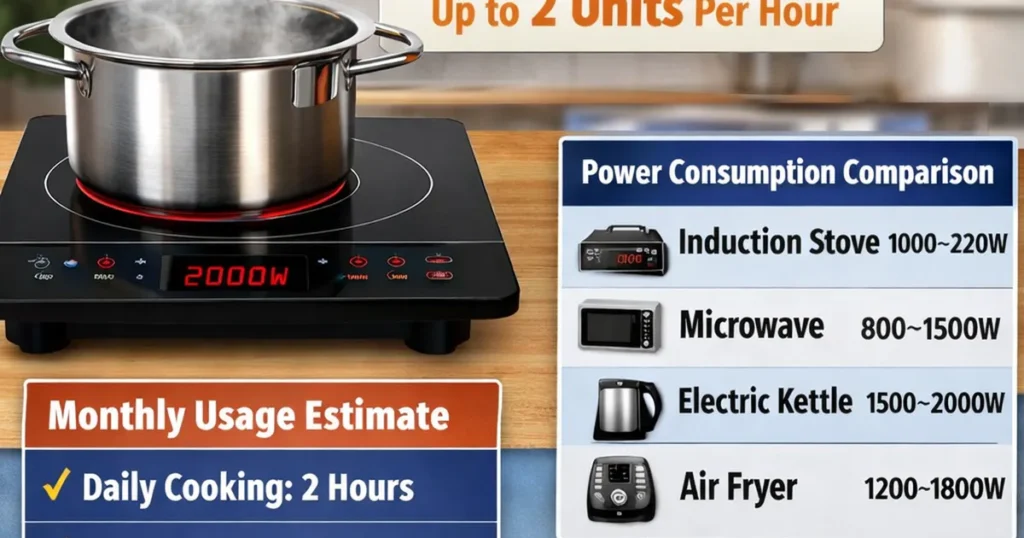 induction stove power consumption